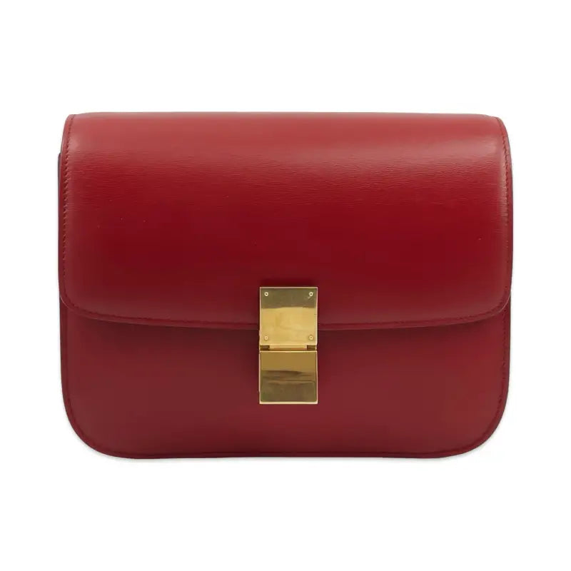Celine Classic Box Bag Medium | Red Liege Calfskin Leather | PRE-OWNED EXCELLENT