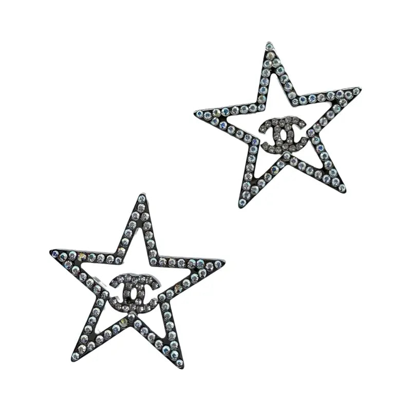 Chanel Star Earrings | Medium Size | Multicolor Crystals | PRE-OWNED EXCELLENT | Full Set